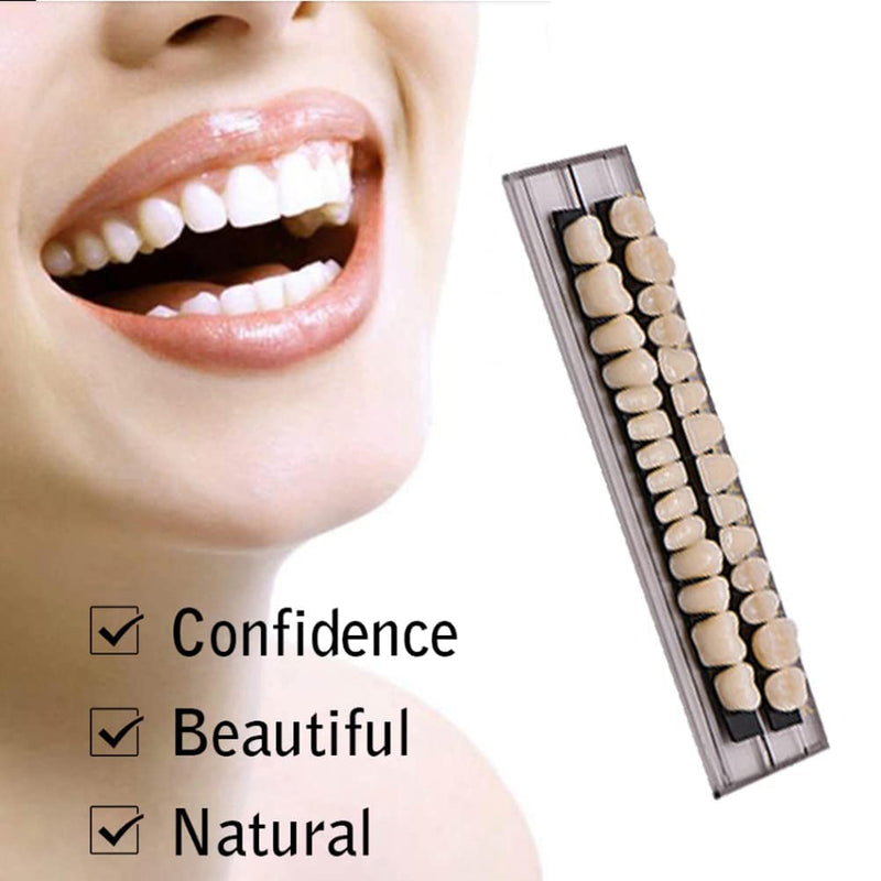 [Australia] - 56Pcs Dental Synthetic Acrylic Teeth Resin Denture False Teeth for Halloween Horror Prop 23 A2(28 Pcs/Set) 
