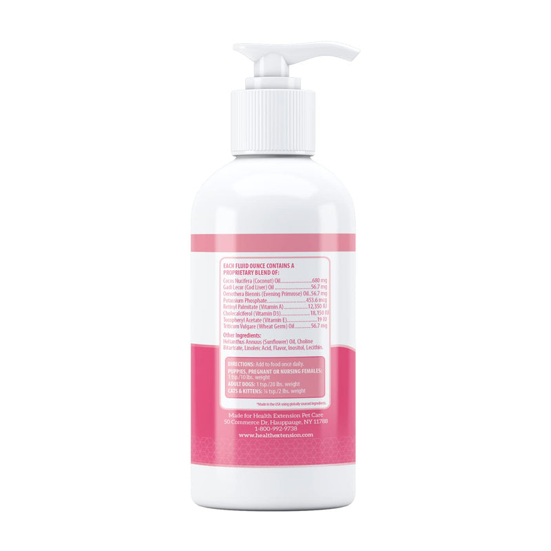 Health Extension Skin & Coat Supplement for Dogs & Puppies, 16oz - Omega 3 & 6 Rich Formula for Healthy Skin & Shiny Coat, Reduces Shedding & Itching - PawsPlanet Australia