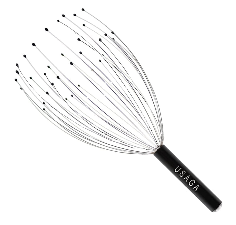 [Australia] - USAGA 36 Fingers Head Massager Scalp Massager Head Scratcher for Head Body Relaxing (Black) Black 