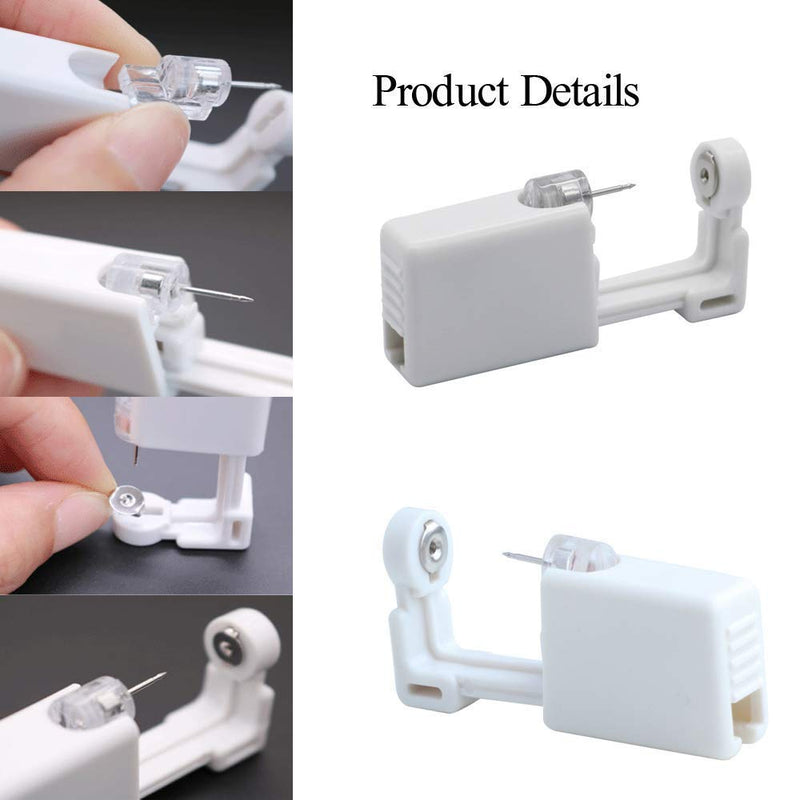 [Australia] - Nose Piercing Gun - 2 Pack Self Nose Piercing Kit Unit Disposable Nose Piercing Gun with Nose Stud Piercing Kit Tool for Cartilage Tragus Helix Piercing Gun Piercing Jewelry (Silver) Silver 