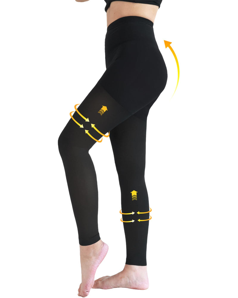 [Australia] - Compression Pantyhose for Women, 15-20 mmHg Medical Compression Leggings, Footless Compression Stockings for Women & Men, Compression Tights for Edema, Varicose Veins, Swelling, DVT X-Large Black 