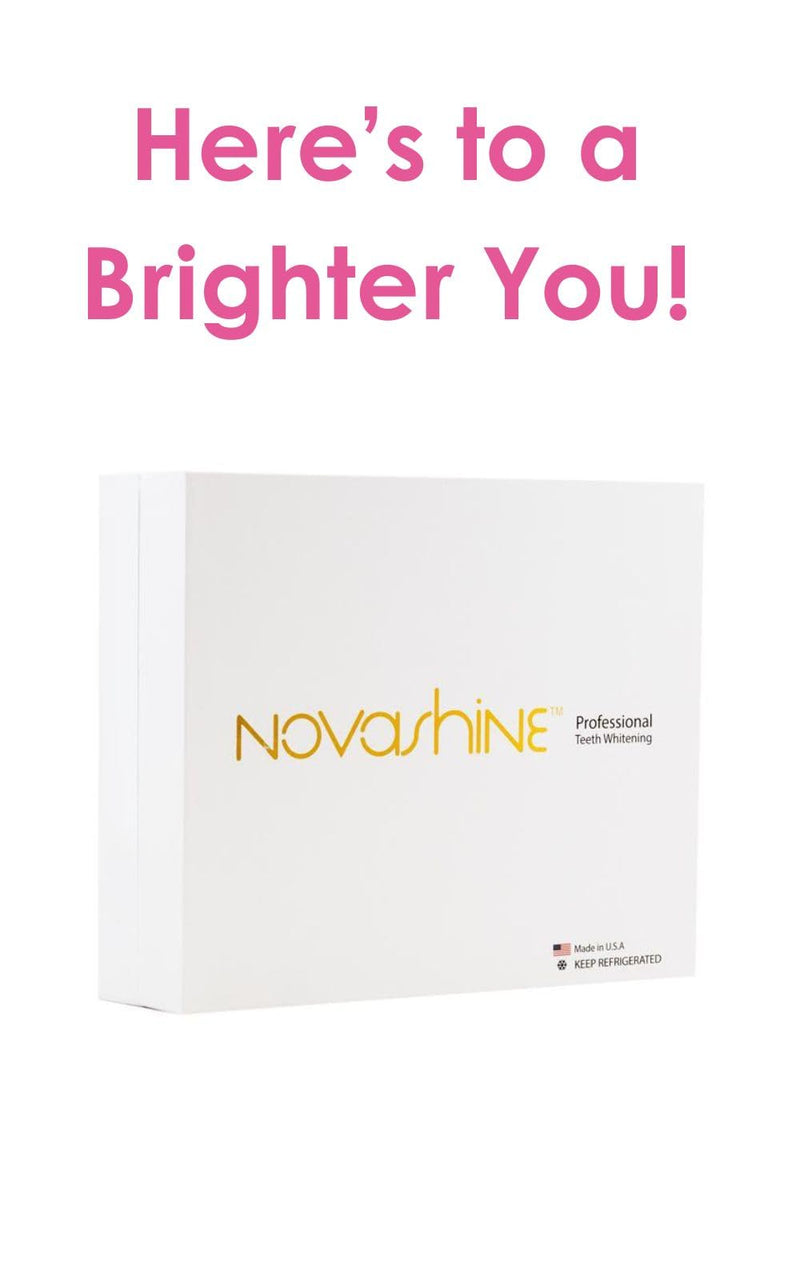 Novashine Professional Teeth Whitening Kit: Advanced Blue LED Light, Concentrated Peroxide Gel, Smartphone Adapter, Travel Bag