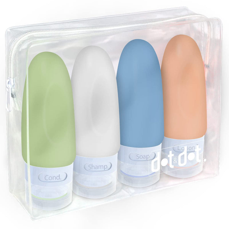 Dot&Dot Compressible Packing Cubes + 2 oz Leak Proof Travel Bottles