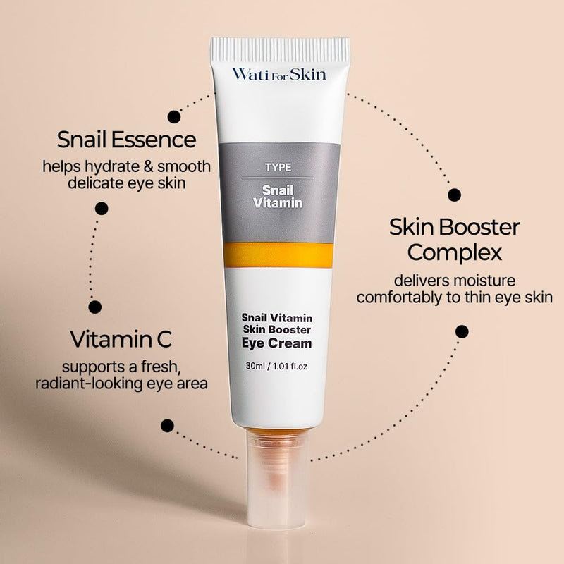 Snail Vitamin Skin Booster Eye Cream – Firming & Hydration for Delicate Eye Area – Vitamin-Enriched, Soothing, and Moisture-Locking Care, Korean Skin Care (30ml / 1.01 Fl Oz) Sanil Vitamin Skin Booster
