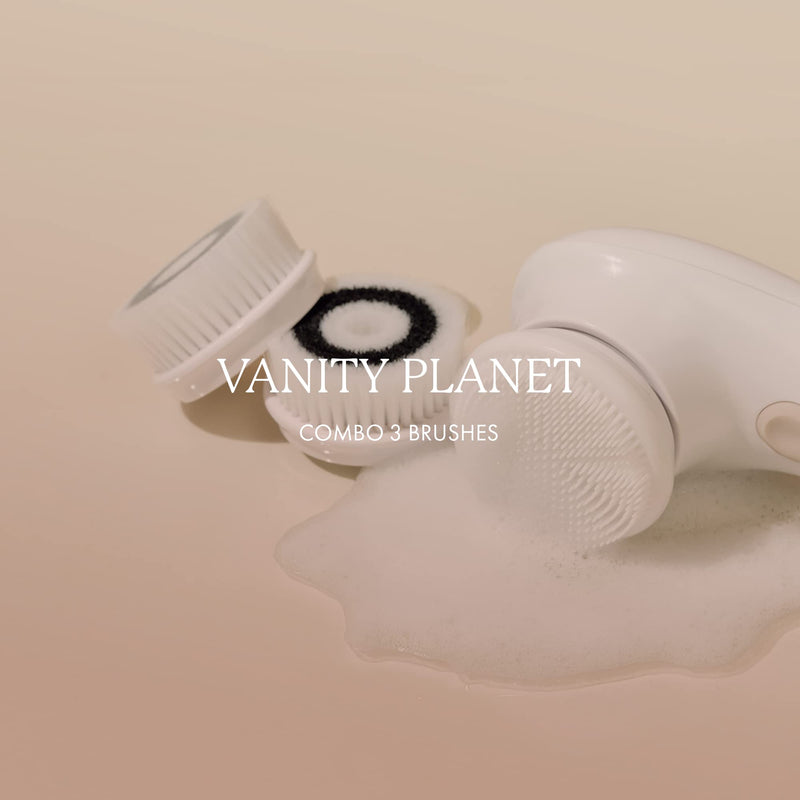 Vanity Planet Raedia & Ultimate Skin Spa Combo 3 Brushes - Designed for Raedia, Glowspin, & Ultimate Skin Spa System to Ensure Effective Cleansing and Exfoliating
