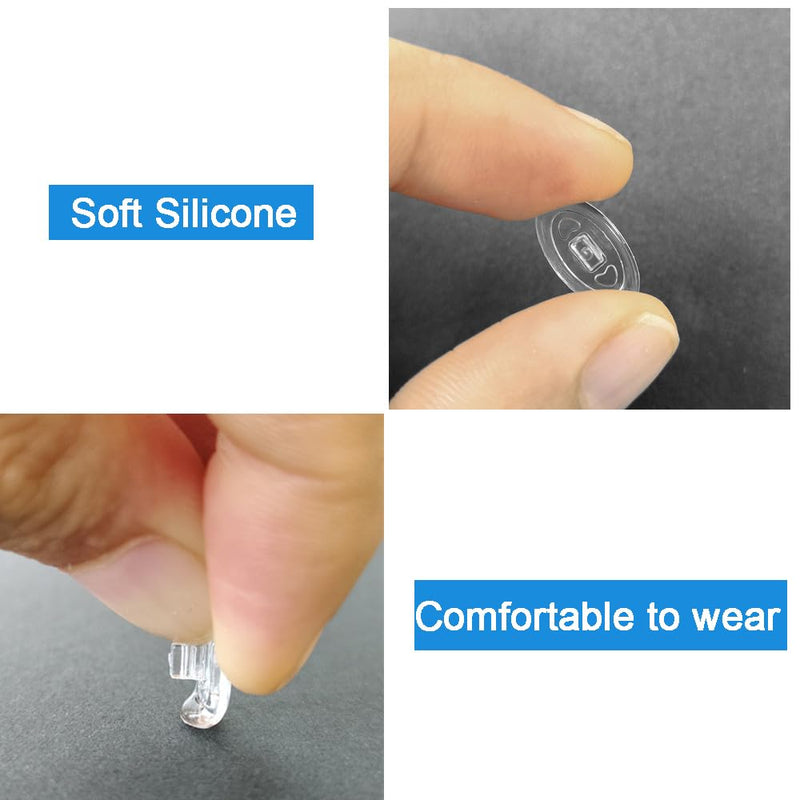 [Australia] - Push in Glasses Nose Pads,5 Pairs Eyeglasses Replacement Nose Piece,Oval Soft Silicone Nose Guards Anti-Slip Eye Pads(Clear,14mm) 5 Pairs-14mm 