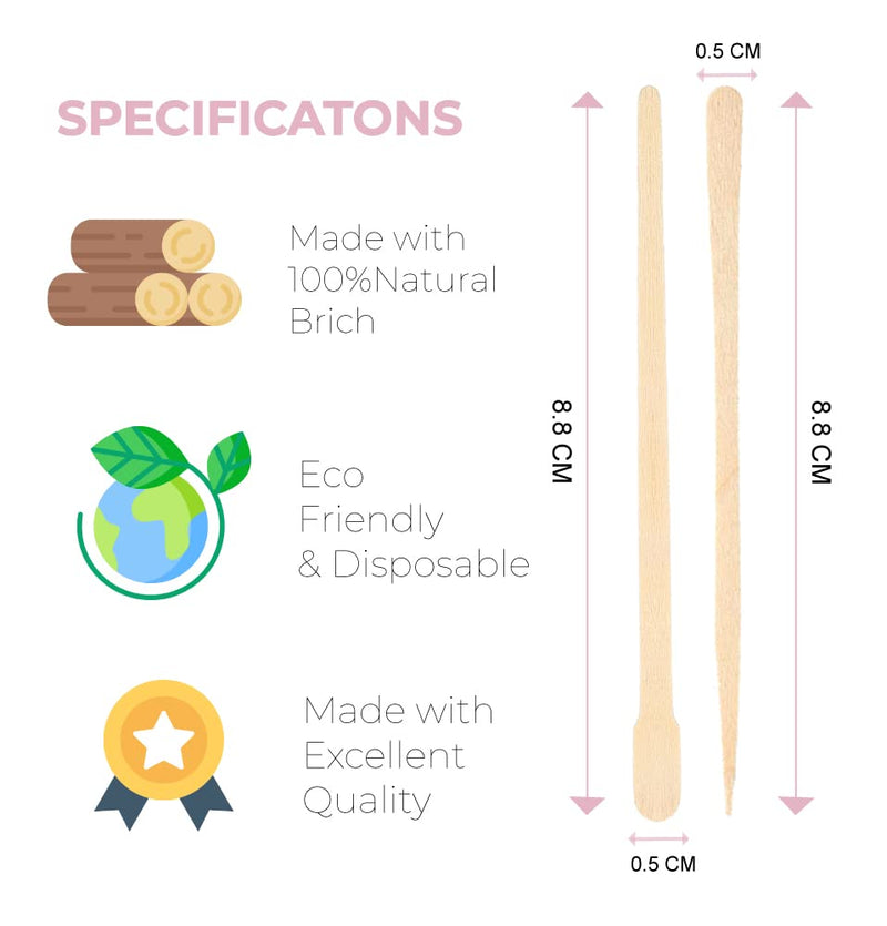 [Australia] - Mibly 1000 Pcs Wooden Wax Sticks - Eyebrow, Lip, Nose Small Waxing Applicator Sticks for Hair Removal and Smooth Skin - Spa and Home Usage Pack of 1000 