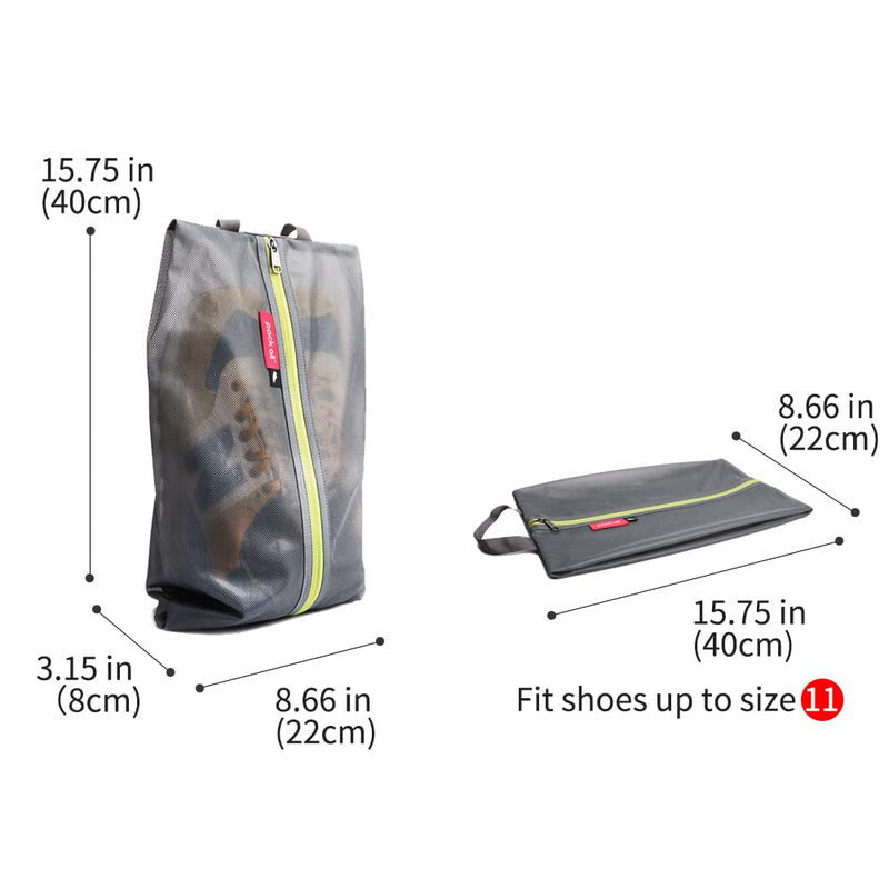 pack all Travel Accessories Bundle | Shoe Bag (2 Pack Grey) & TSA Approved Cable Luggage Locks (4 Pack Grey)