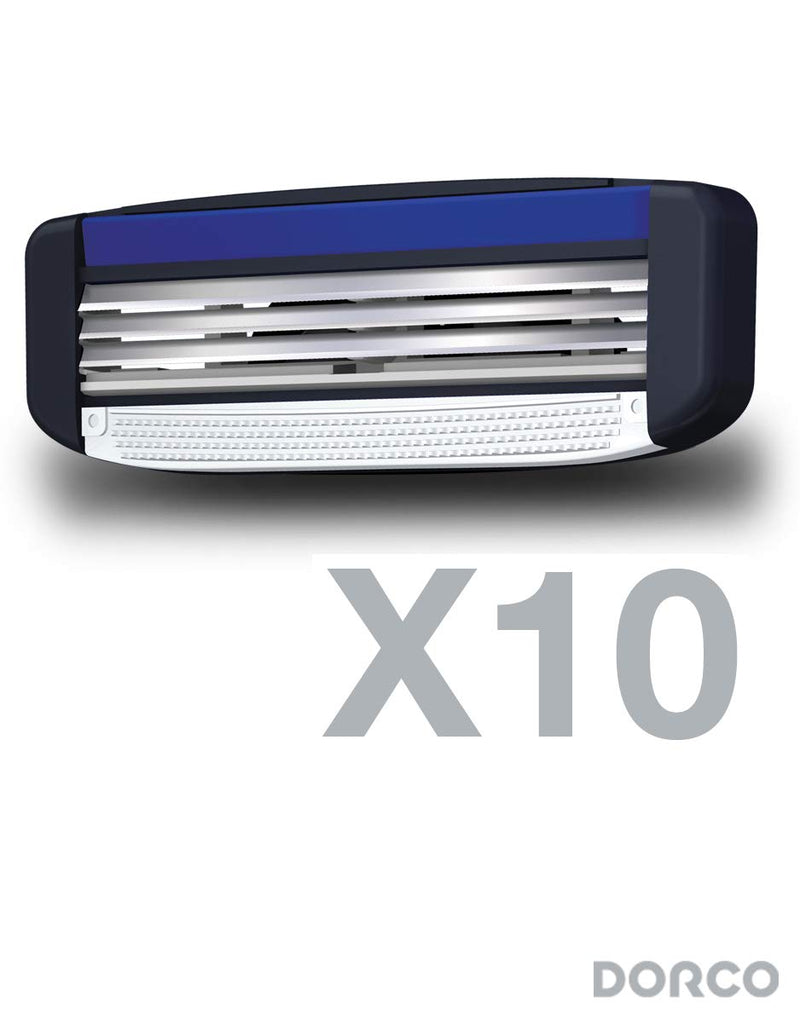 [Australia] - Dorco Pace 3 - Three Razor Blade Shaving System- Value Pack (10 Cartridges + 1 Handle) 11 Piece Set 