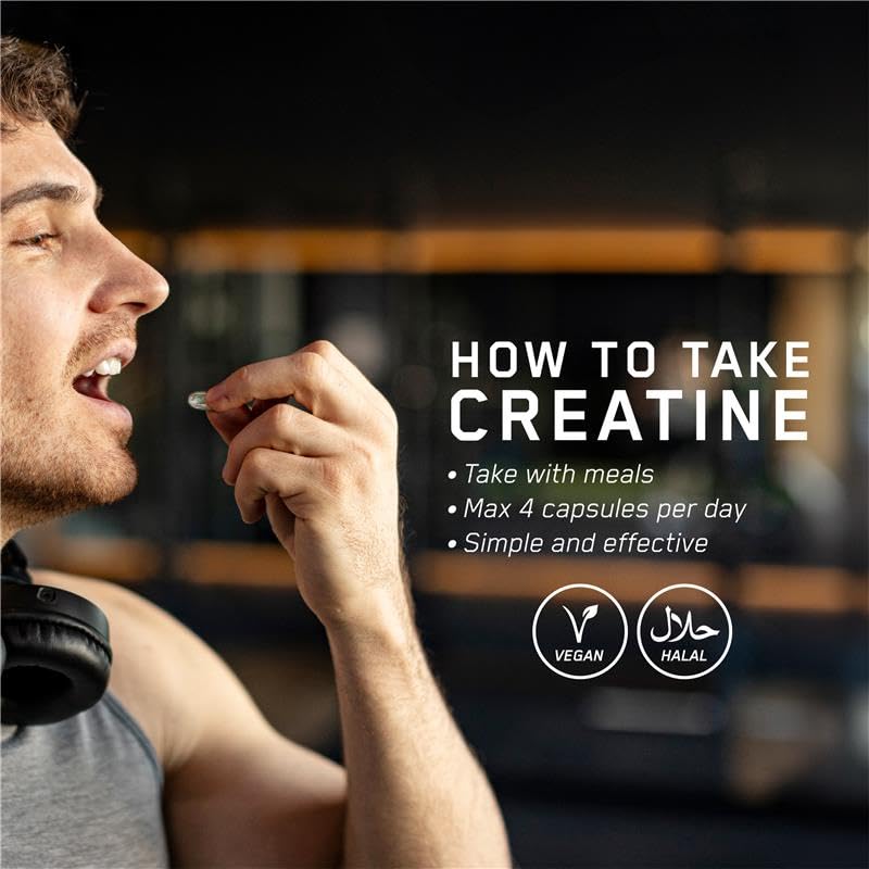 Applied Nutrition Creatine Monohydrate Capsules 3000mg Per Serving – High Strength Gym Supplement for Men & Women – Unflavoured Energy & Performance Support for Workout (120 Capsules – 30 Servings) 120 count (Pack of 1)