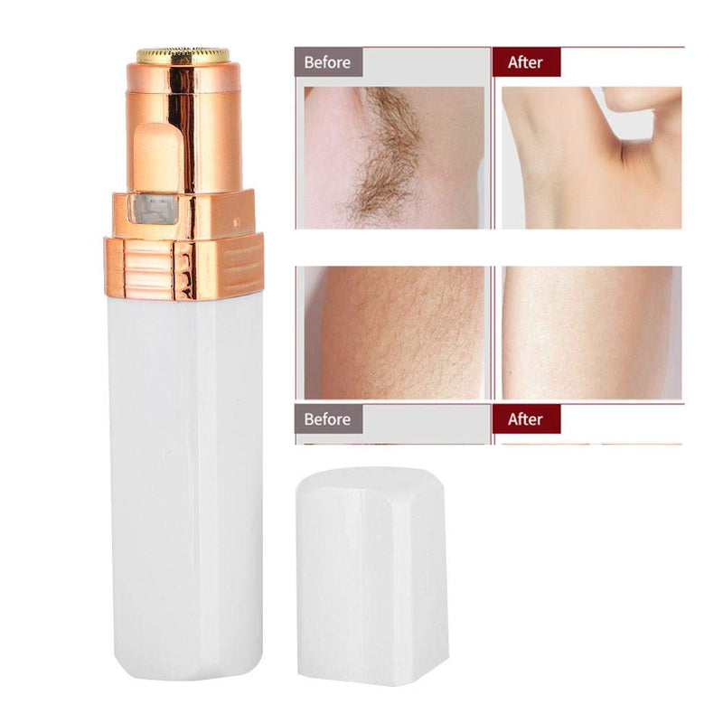 [Australia] - Mini Electric Hair Remover Cute Lipstick Shape Face Body Hair Removal Machine for Women Hair Removal Shaver(White) 
