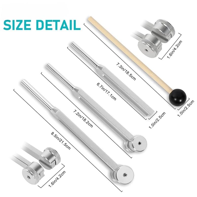 [Australia] - Sound Therapy Tuning Forks (128Hz, 256Hz, 512Hz) for Healing Repairing Nervous System Musical Instrument and Stress Reliever Testing Health Care 