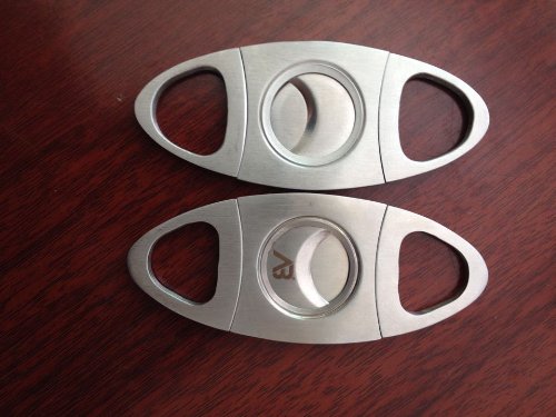 [Australia] - Alaska Bear® Cigar Cutter Stainless Steel Guillotine Double Cut Blade in Black Gift Pouch 