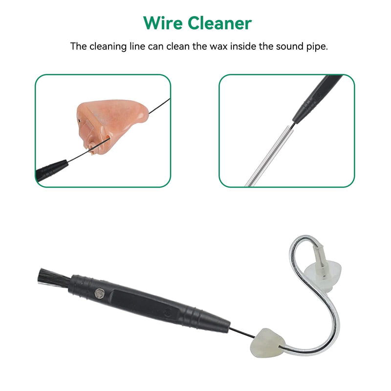 20Pcs Hearing Aid Cleaning Brush, Multifunctional Hearing Aid Cleaning Kit, Sound Tube and Earmold Vent Cleaner Universal Cleaning with Magnet for Hearing Amplifier Earbuds Headphones