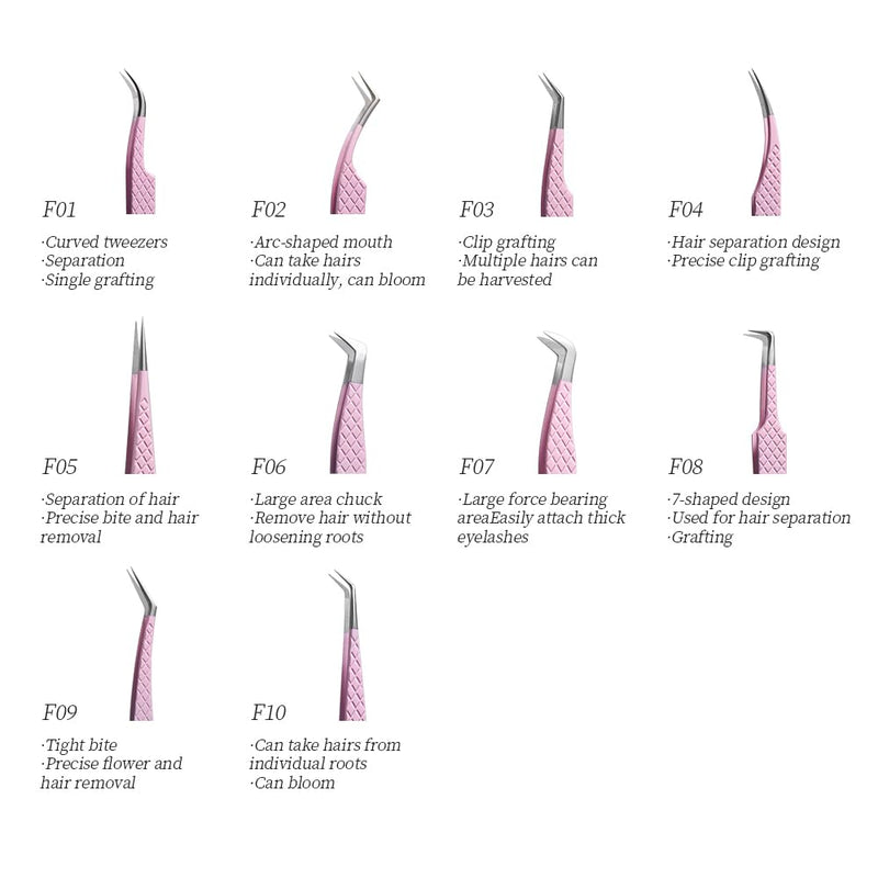 Eyelash Extension Tweezers,Fiber Tip Grip Boot Volume Lash Tweezers,Professional Pointed Lash Extension Tweezers for Easy Lash Application and Removal(2Pcs-F06/08) 2pcs-f06/08