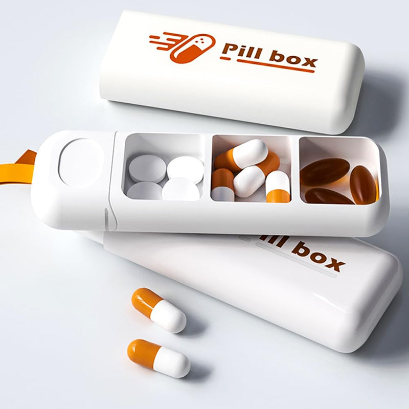 2 pcs Travel Pill Organizers, BOSOIRSOU Daily Pill Box, Day Pill Dispenser, Pill Case, Travel Medicine Organizer, Pill Containers for Vitamins Fish Oils Supplement