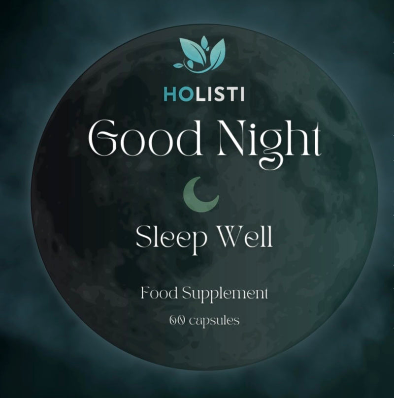 Goodnight Sleep & Stress Relief | Ashwagandha, L-Theanine & Reishi | Made in UK | Vegan Capsules | 30 Day Supply | Melatonin Free | Stress & Sleep Support