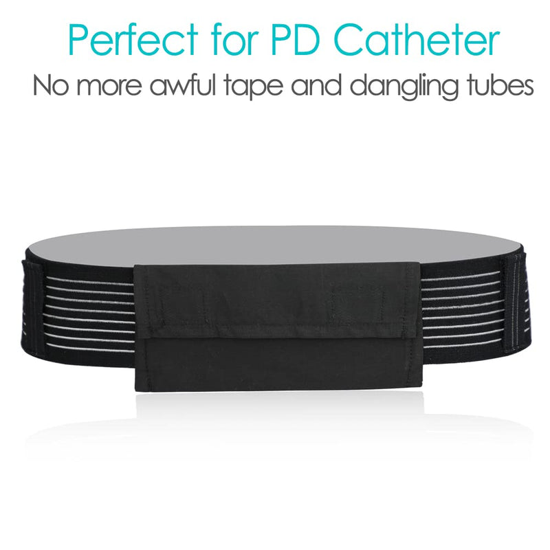[Australia] - Breathable PD Belt Peritoneal Dialysis Catheter Holder G Tube Pouch for Gastrostomy Gtube Peg Feeding Tube Supplies Adults Women Men Black Small Small (Pack of 1) 