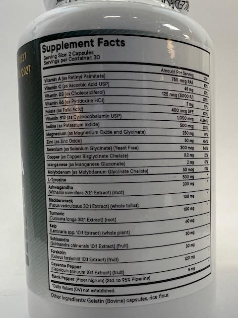 [Australia] - NEW AGE Selenium, Zinc, Iodine, L Tyrosine, Ashwagandha - Supplement for Women and Men with Bladderwrack, Turmeric, Silica Kelp, Schisandra - 120 Count 60 Count (Pack of 2) 