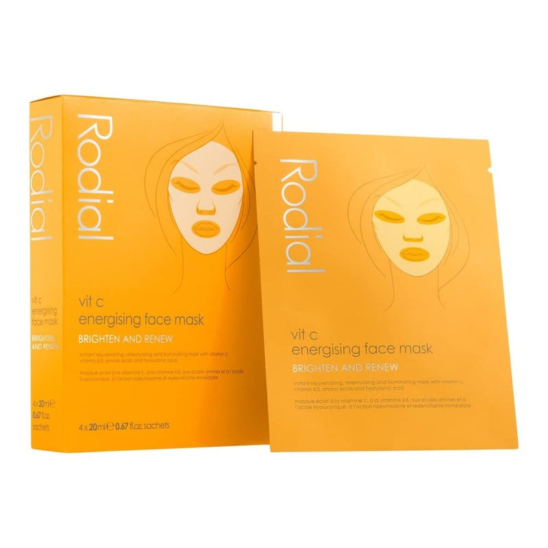 Rodial Vit C Energising Sheet Masks,0.67 Fl Oz (Pack of 4) 1 count (Pack of 4)
