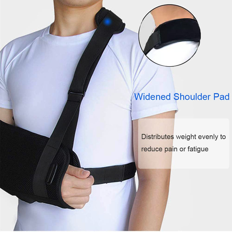 Arm Sling Shoulder immobilizer for Shoulder Injury with Back Belt Men & Women Shoulder Immobilizer Left and Right Arm Lightweight Rotator Cuff Arm Support for Elbow Wrist Injury -(Size L) Updated Large