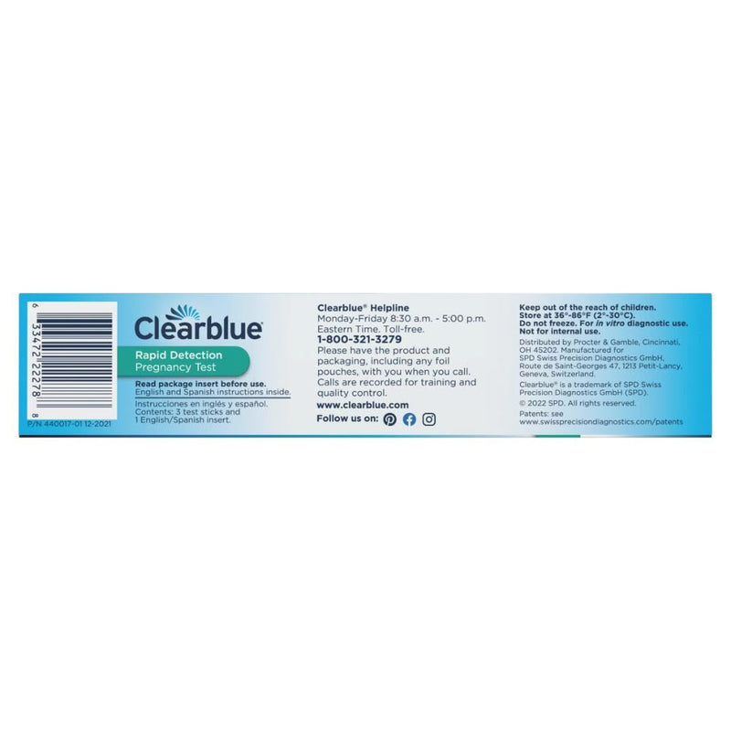 Clearblue Rapid Detection Pregnancy Test, Home Pregnancy Kit, 3 Count 3 Count (Pack of 1)