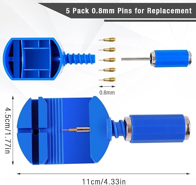 [Australia] - Watch Link Removal Tool Kit, Cridoz Watch Band Tool Chain Link Pin Remover with 12pcs Replacement Pins and 3pcs Pin Punches for Watch Bracelet Sizing, Watch Strap Adjustment and Watch Repair 