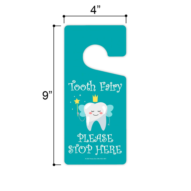 [Australia] - Honey Dew Gifts, Tooth Fairy Please Stop Here, Door Hangers, Door Knob Hanger, Bedroom Door Decor, Baby Room Decor, Baby Boy Girl Nursery Decor, 4inch by 9 inch, HDG-1661 
