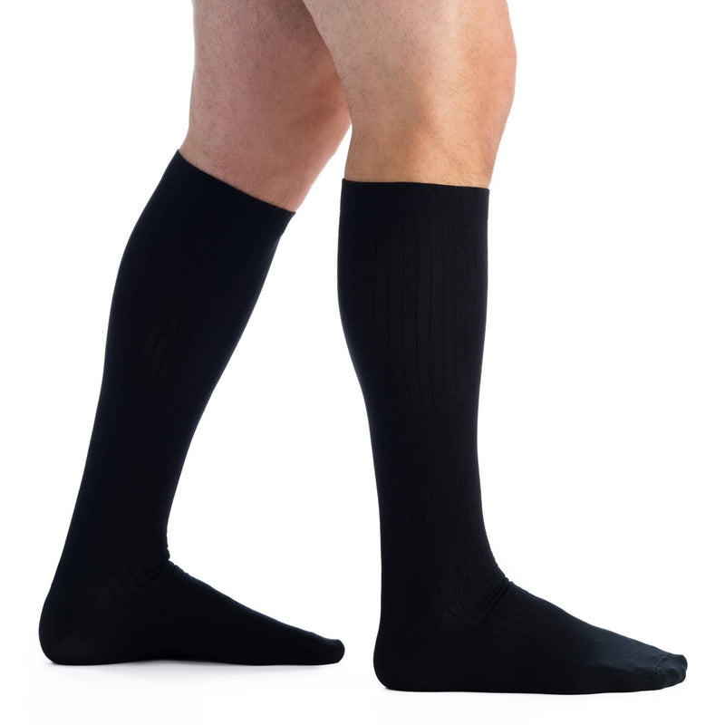 Men’s Knee High 20-30 mmHg Graduated Compression Socks – Moderate Pressure Compression Garment Large Black