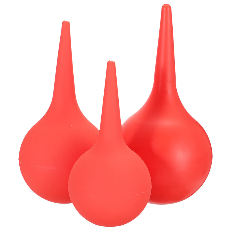 [Australia] - Healifty Ear Syringe Pack of 3-30/60/90ml Hand Bulb Syringe for Infants & Adults, Rubber Ear Washing Squeeze Bulb, Ear Washing Removal Tool Ear Syringe (Red) Red 30ml+60ml+90ml 