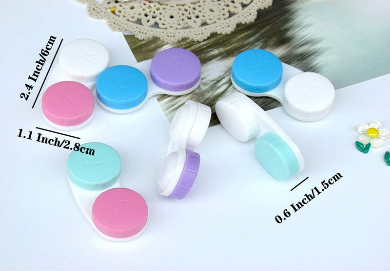 [Australia] - 12 Pack Colorful Contact Lens Case Bulk Box Holder Container Soak Storage Kit, 6 Color LId 