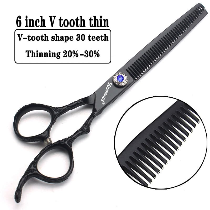 [Australia] - 6/7" Professional Hairdressing Scissors Haircut Rose Pattern Hairdressing Scissors Styling Tools Japanese Stainless Steel Scissors Set (6"-2pc-B) 6"-2pc-b 