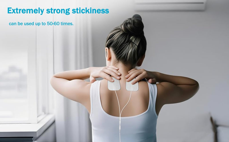 40PCS TENS Unit Replacement Pads, Electrode Pads with Self-Stick Performance and Non-Irritating, Compatible with TENS Use 2mm Pin Connector Such as AUVON TENS, TENS 7000, Etekcity, Nicwell Care Tens
