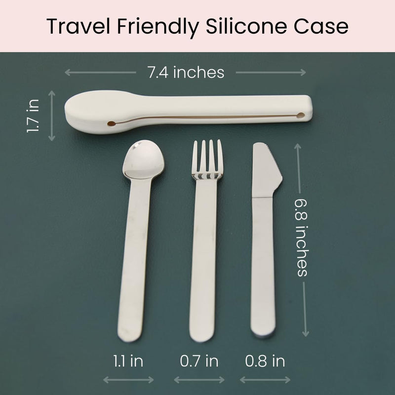 [Australia] - Portion Control Flatware for Healthy Eating & Bariatric Diet with Silicone Case (2) 2 