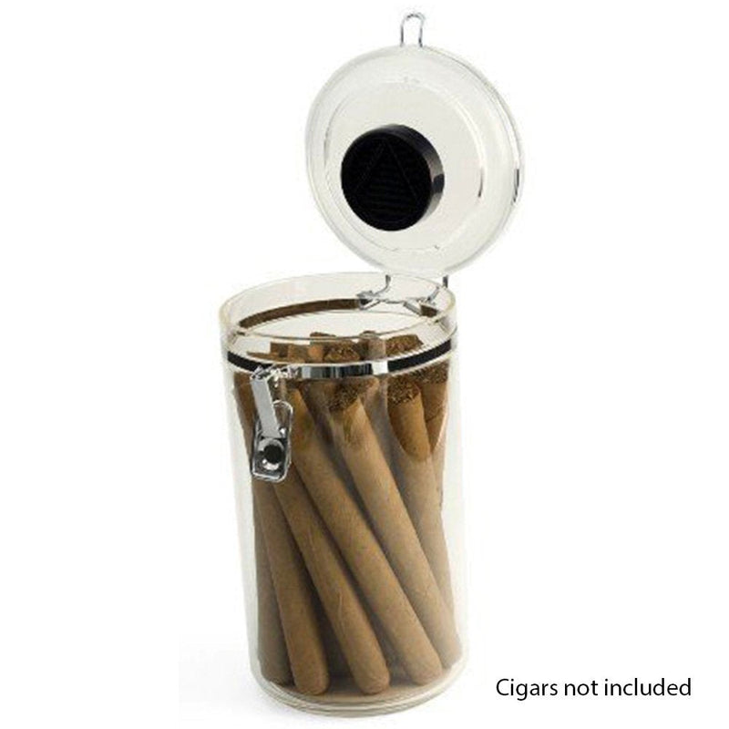 [Australia] - Prestige Import Group AJ25 25 Count Acrylic Humidor Jar with Humidifier and Spanish Cedar Interior Lining on Bottom 1 