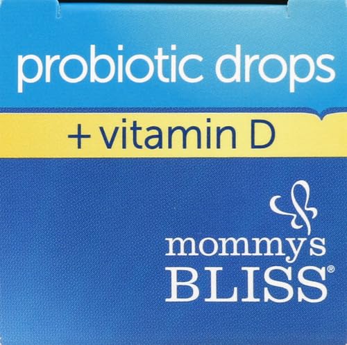 [Australia] - Mommy's Bliss Baby Probiotic Drops + Vitamin D, Supports Digestive Health and Immunity, 400IU Vitamin D for Healthy Bone Development, Newborns +, Flavorless, 0.34 Fl Oz (30 Servings) 