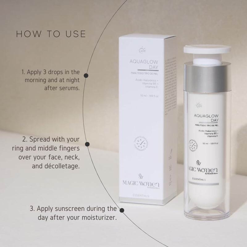 Aqua Glow Gel Cream for Oily & Combination Skin – Hydrating Facial Moisturizer with Hyaluronic Acid, Vitamin B5 & Silanol – Lightweight Face Lotion – 50 ml Aqua Glow Day
