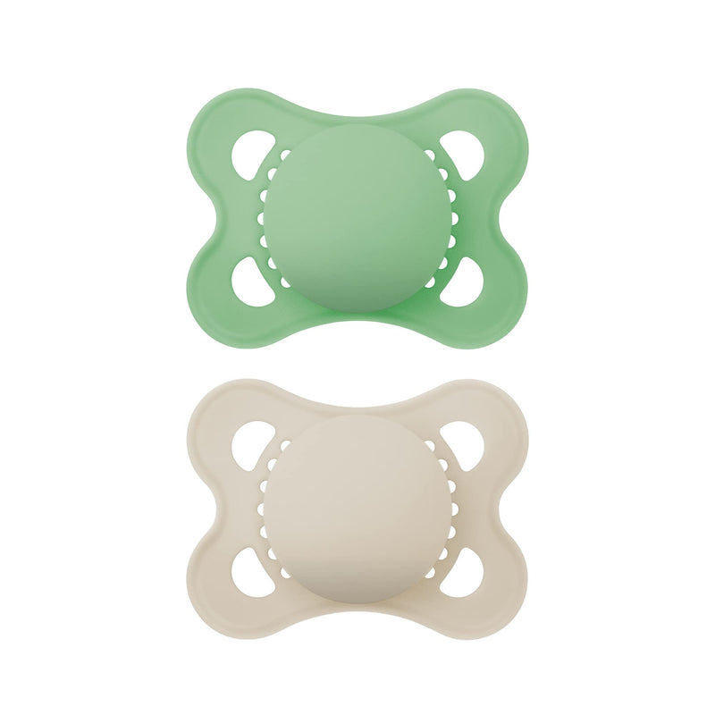 [Australia] - MAM Original Latex Pacifiers, Binky Pacifier for 0-6 Months, Natural Rubber Nipple, Made from Bio-Circular Materials, Easy to Clean, with Sterilizer Case, 2 Count Binkies Unisex 0-6 Month 