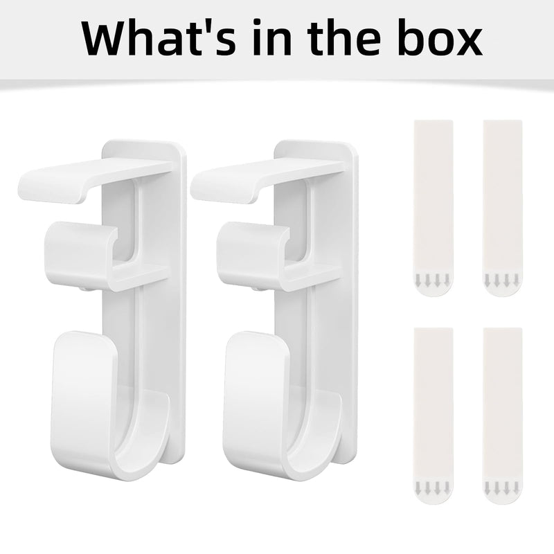[Australia] - 2PCS CPAP Hose Holder - CPAP Mask Hook with Anti-Unhook Feature Hose Organizer Use CPAP Supplies and CPAP Machine to Help You Sleep Better with 4 Picture Hanging Strips 2-PCS White 