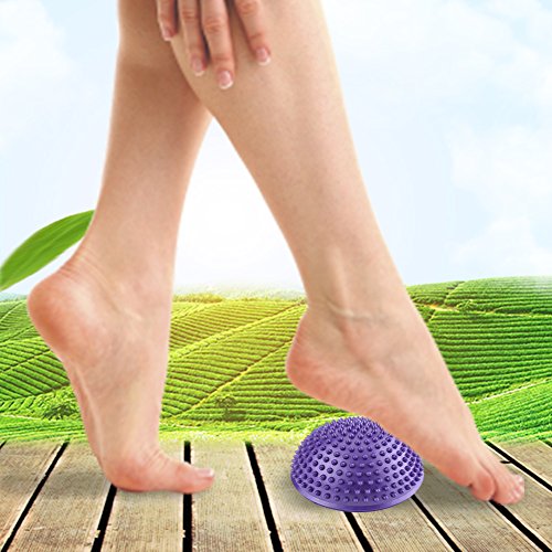 [Australia] - Foot Massage Ball, Inflatable Half Yoga Balls Massage Point Exercises Trainer Fitness for Kids Adults Sports Foot Massages 