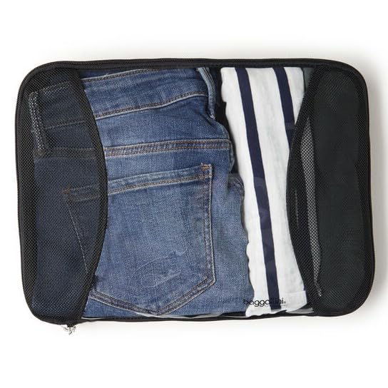 Baggallini Compression Cube 3-piece set - Lightweight Compression Packing Cubes for Travel One Size Black