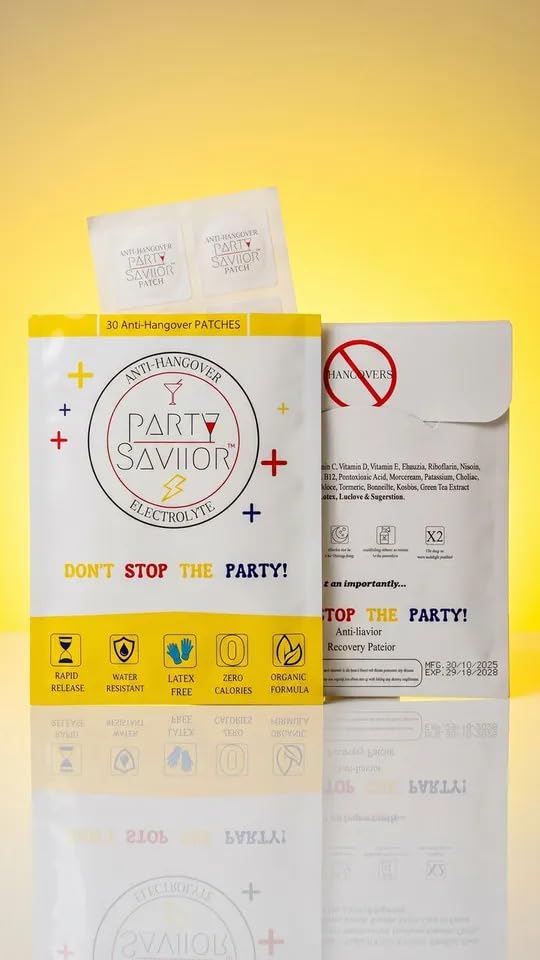 Patches | Hangover Patches, 30 Pack, Recovery Patches Hangover With Electrolytes And Organic Ingredients, Skin Friendly And Water Resistant, Latex Free, Travel Ready Nightlife Essentials