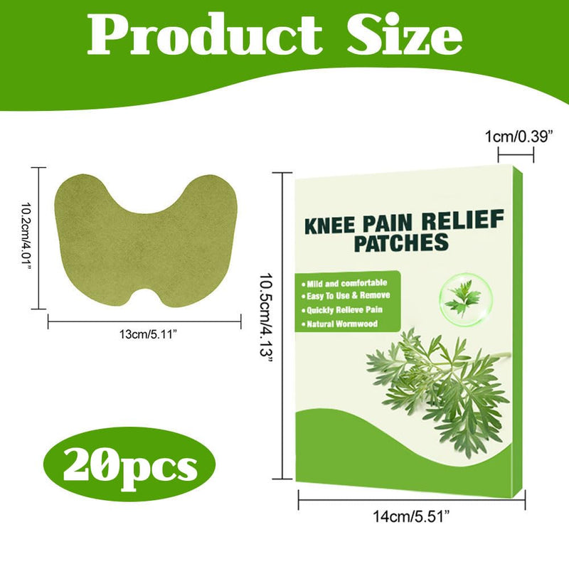 [Australia] - FENGQ Pain Relief Patch, Pack of 20 Pain Relief Patches, Knee Pain Relief Patch Wormwood Knee Patch, Heat Patch, Pain Relief for Knees, Neck, Back and Sore Muscles 