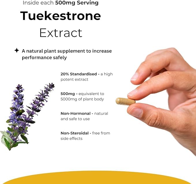 Turkesterone Supplement 5000mg - 120 Caps High Strength - Standardized to 20% Ajuga Turkestanica Extract - for Muscle and Strength - Pure Extract No Additives Or Filler 120 count (Pack of 1)