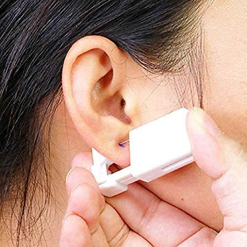 [Australia] - 2 Pack Self Ear Piercing Gun Earring Disposable Piercing Kit No Pain Easy Use Ear Piercing Gun Kit Tool with Stud (White) 