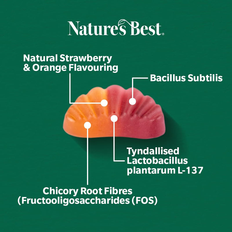 Nature’s Best ProBiome Complete Gummies - One Billion Live Bacteria - Strawberry & Orange Flavour - 30 Gummies (30 Day Supply)
