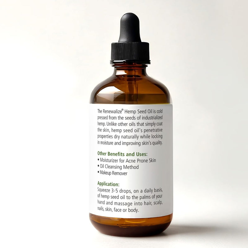 Organic Hemp Seed Cleansing Oil - Face Cleanser and Moisturizer | 100% Pure Cold Pressed and Unrefined | Best Daily, Night time, Facial Regimen for Acne Pimple Prone Skin 4oz