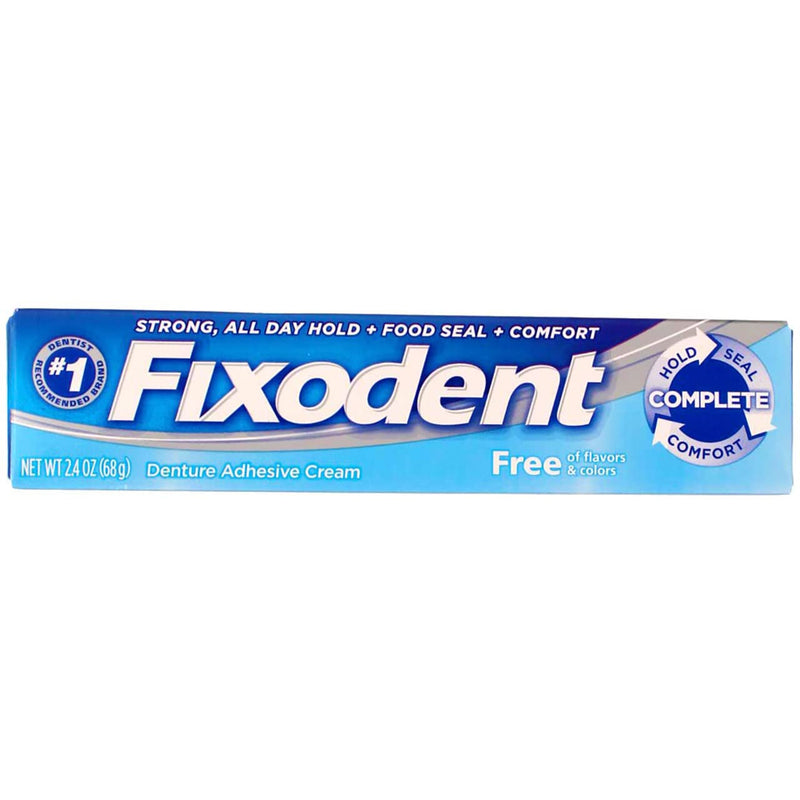 Fixodent Free Denture Adhesive Cream 2.40 oz (Pack of 4) 2.4 Ounce (Pack of 4)