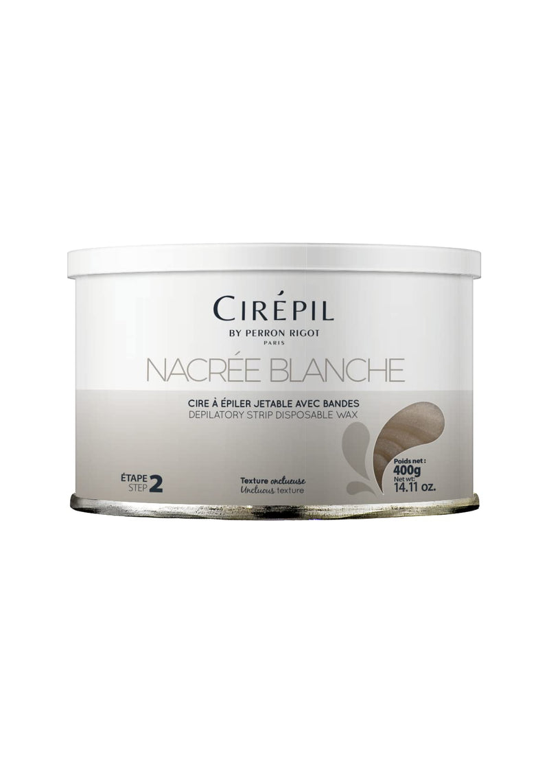 Cirepil - Nacrée Blanche - 400g / 14.11 oz Wax Tin - Unscented - Onctuous Texture - Perfect for Large Areas - Very Efficient, Ultra-Thin Application, All Hair Types - Strips Needed