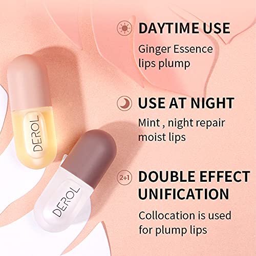 Lip Plumper,Derol Lip Plumper by NVYUE,Natural Lip Plumper and Lip Care Serum,Lip Enhancer for Fuller(2PCS)